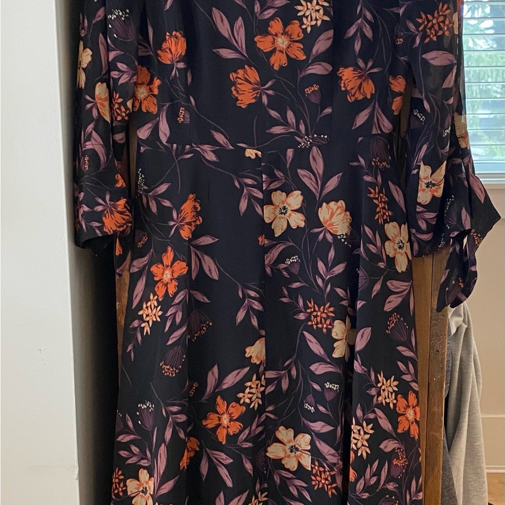 Madeline Orange and Purple Off the Shoulder Bell Sleeve Dress